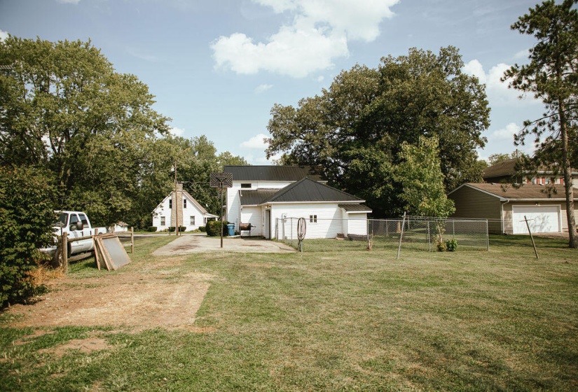 back fenced yard