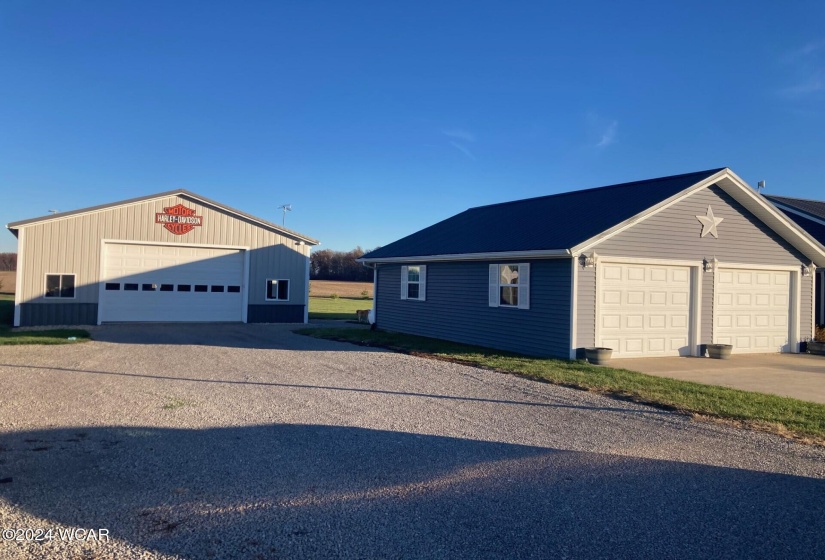 2 car garage and 64' x 32' Pole Building