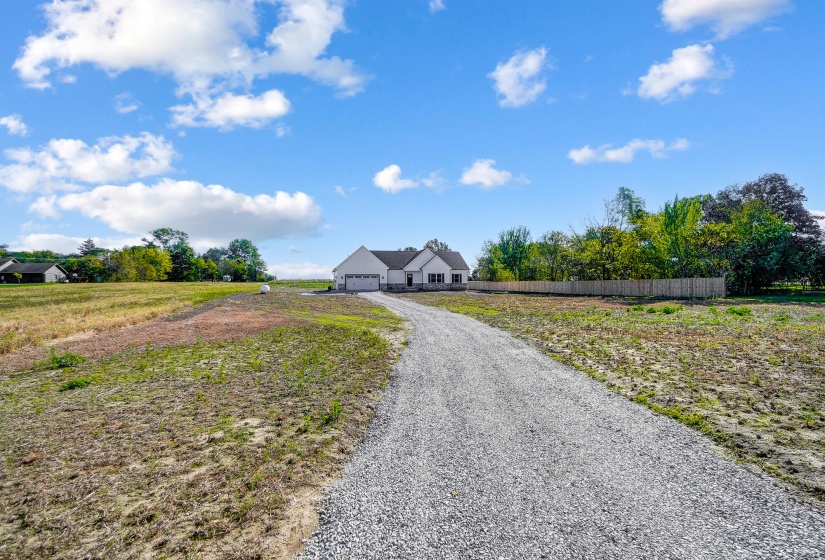 Home sits well off the road