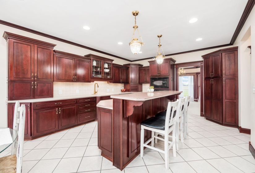 Custom cabinets in the eat-in kitchen