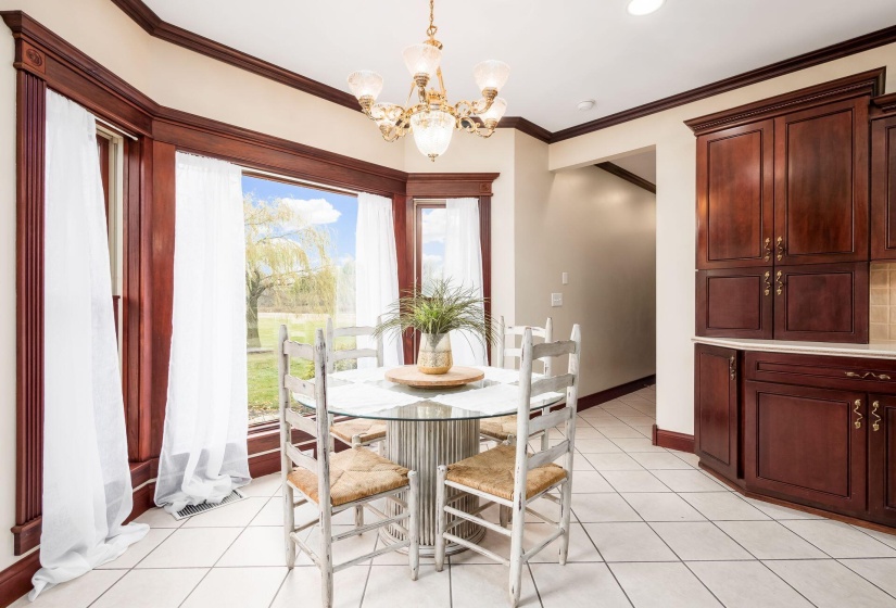 Eat-in kitchen next to rear patio door