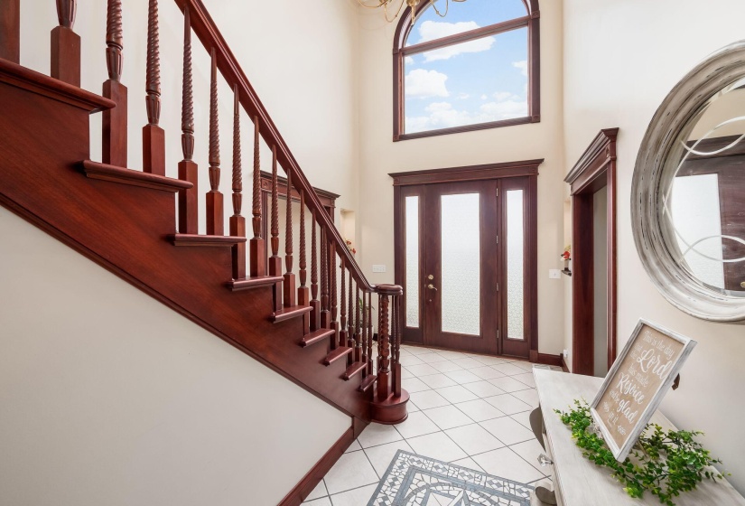 Front foyer with 18 foot ceilings