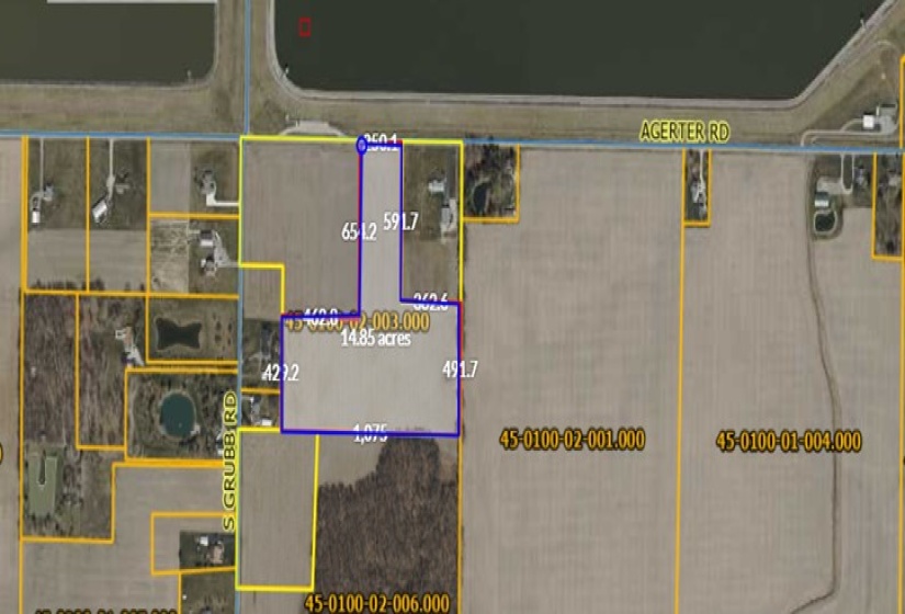 Aerial view of 15 ac Allen Co-S. Grubb Rd., Lima, OH