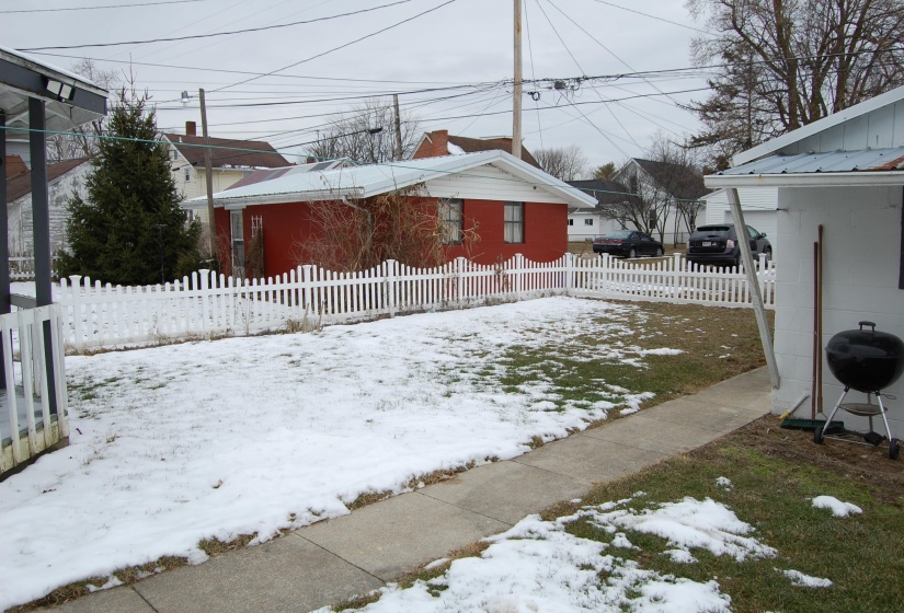 Back yard with fence