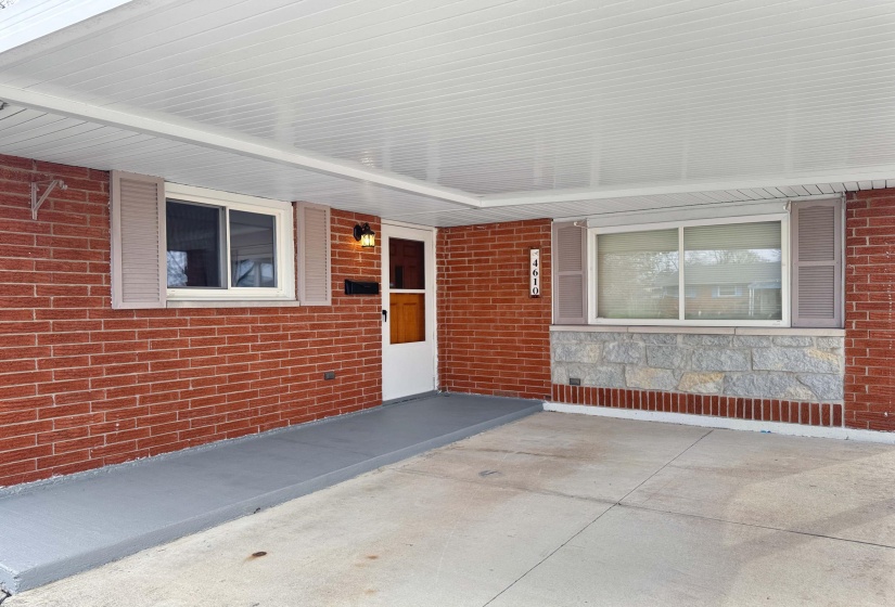 Front Entry & Carport Area