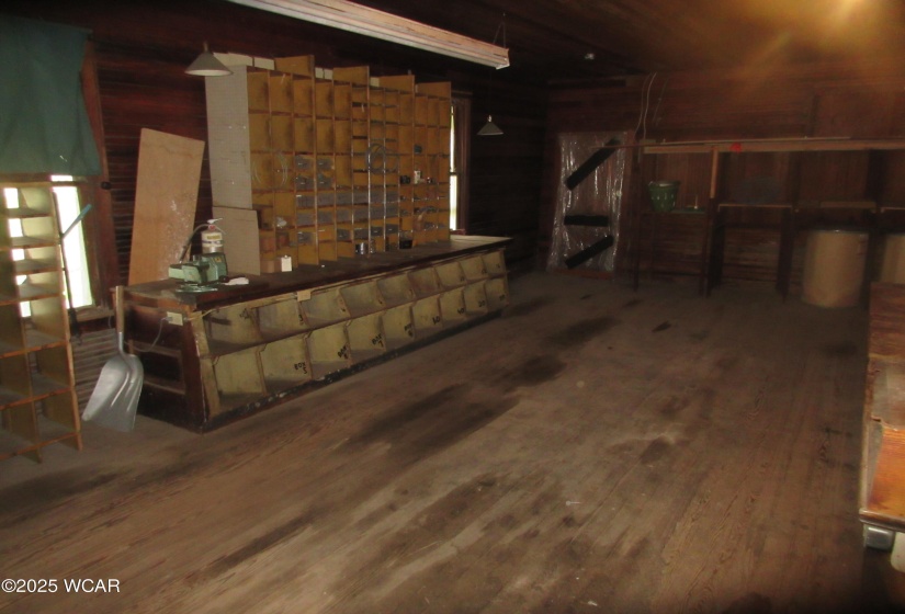 work shop inside the 30' x 30' outbuilding