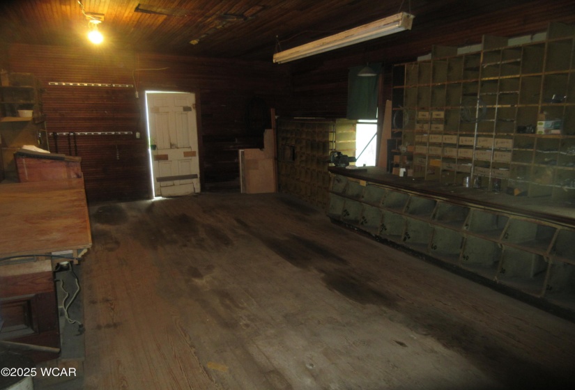 work shop inside the 30' x 30' outbuilding