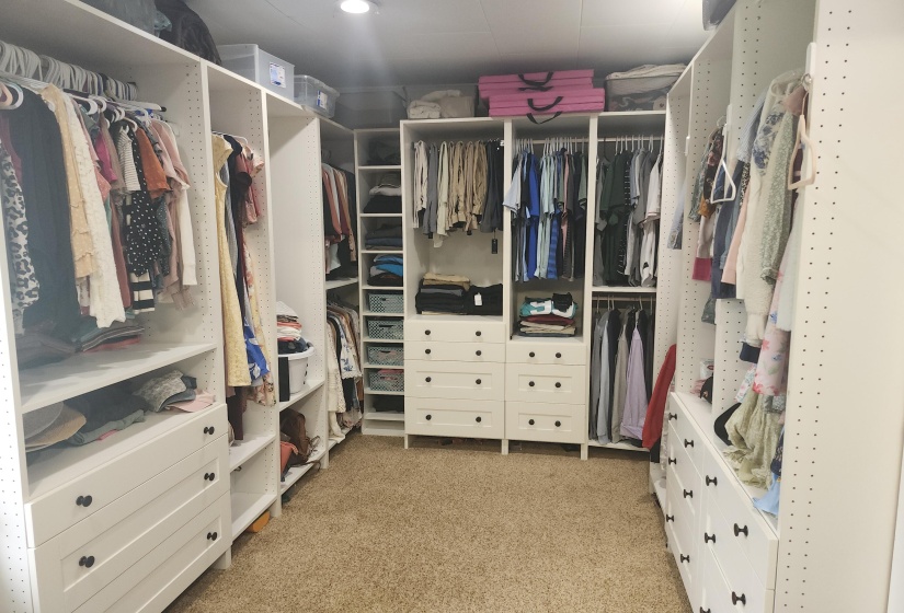 Walk in closet are
