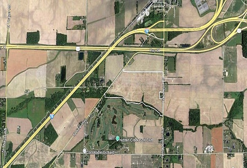 Aerial view of farm