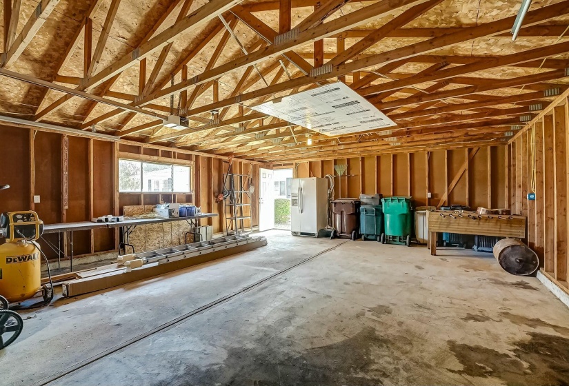 Inside garage
