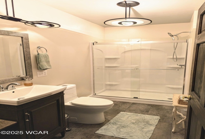 Updated full bathroom with new shower