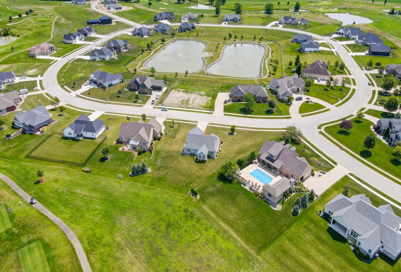 Aerial Eaglebrooke Circle with ponds