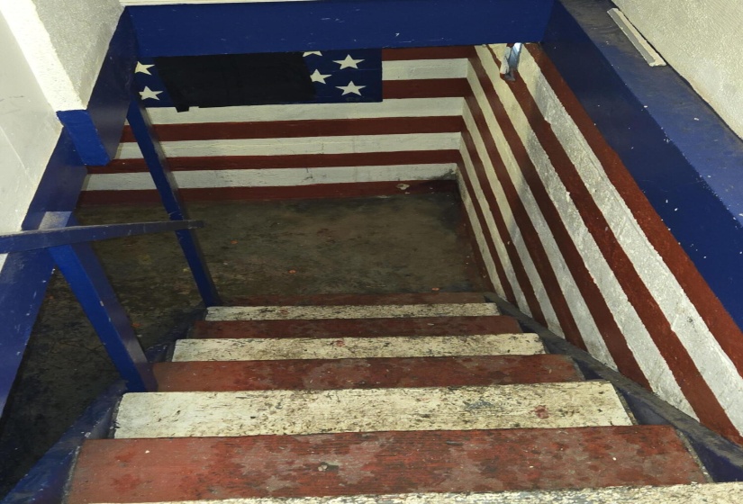 Basement stairway-outside door off of