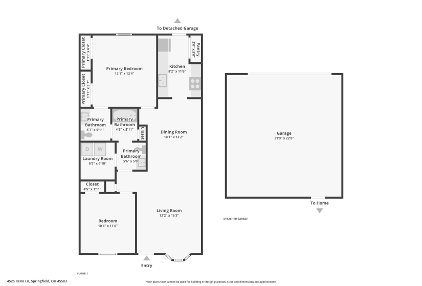 4525 Reno Lane, Springfield, Ohio 45503, 2 Bedrooms Bedrooms, ,1 BathroomBathrooms,Residential,For Sale,Reno,1039609