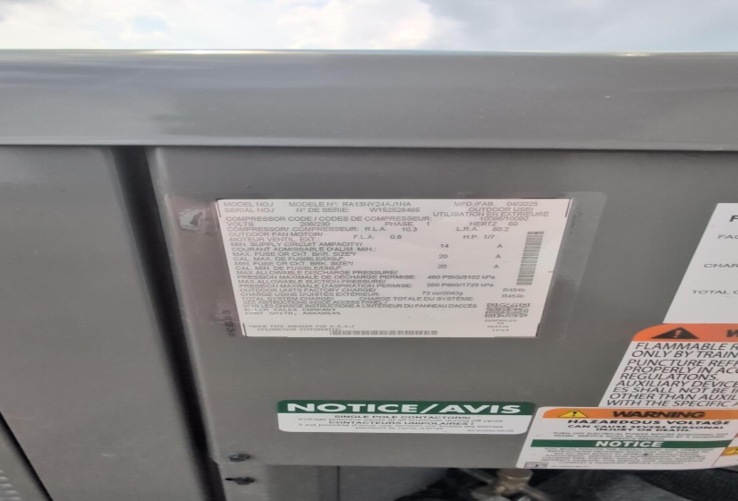 Furnace new instal sticker