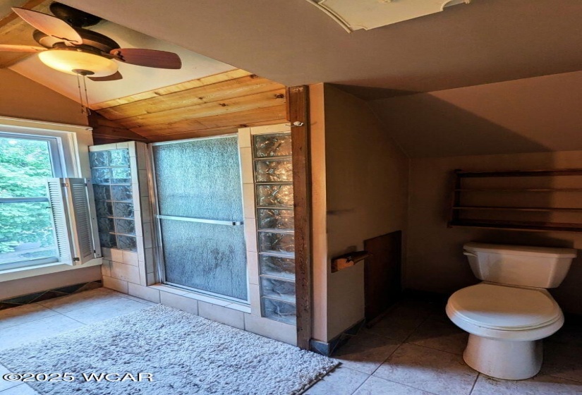 Full bathroom upstairs off of the second bedroom.