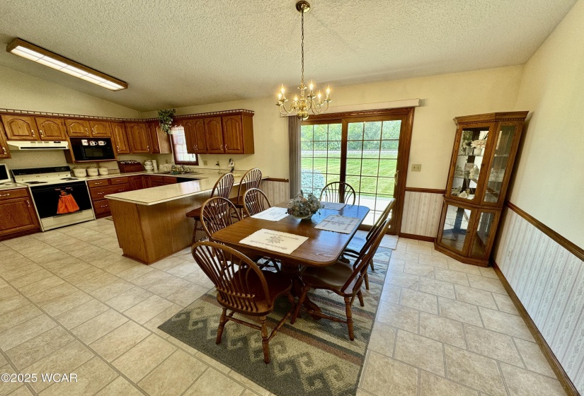 Dining area with sliding doors to patio/back yard