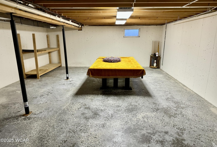 Basement with pool table
