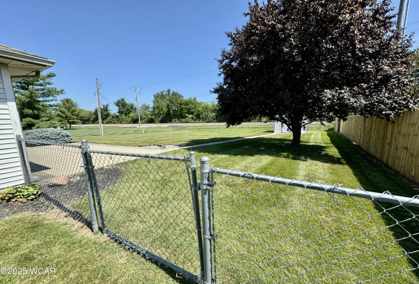 Fenced in back yard