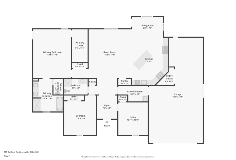105 Ashford Circle, Greenville, Ohio 45331, 3 Bedrooms Bedrooms, ,2 BathroomsBathrooms,Residential,For Sale,Ashford,1040268